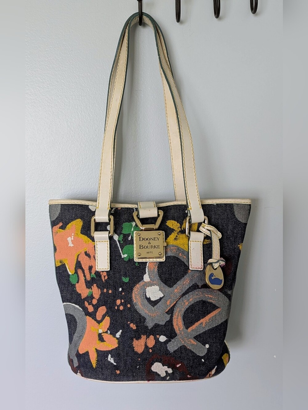 Dooney & Bourke Y2K Graffiti Canvas Bucket Tote